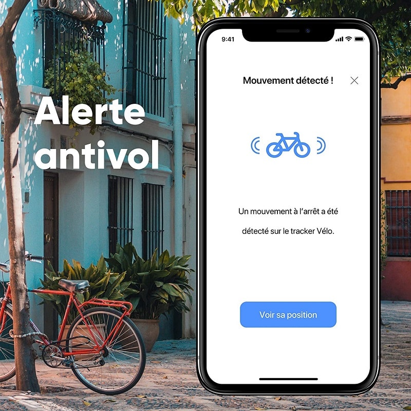 Invoxia Bike Tracker - Traceur GPS Antivol Vélo - Réflecteur avec Alertes  en Temps Réel - Abonnement 3 ans Inclus - Jusqu'à 3 Mois d'Autonomie 